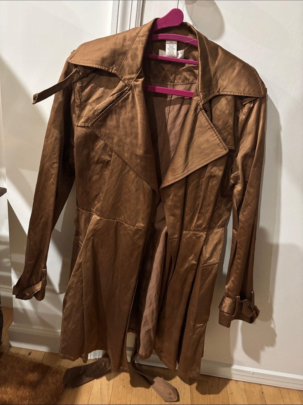 Kenar Brown Draped Trench Coat